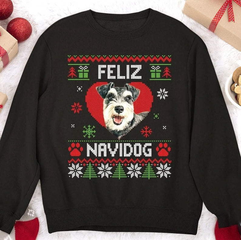 Feliz Navidog Custom Photo Sweatshirt