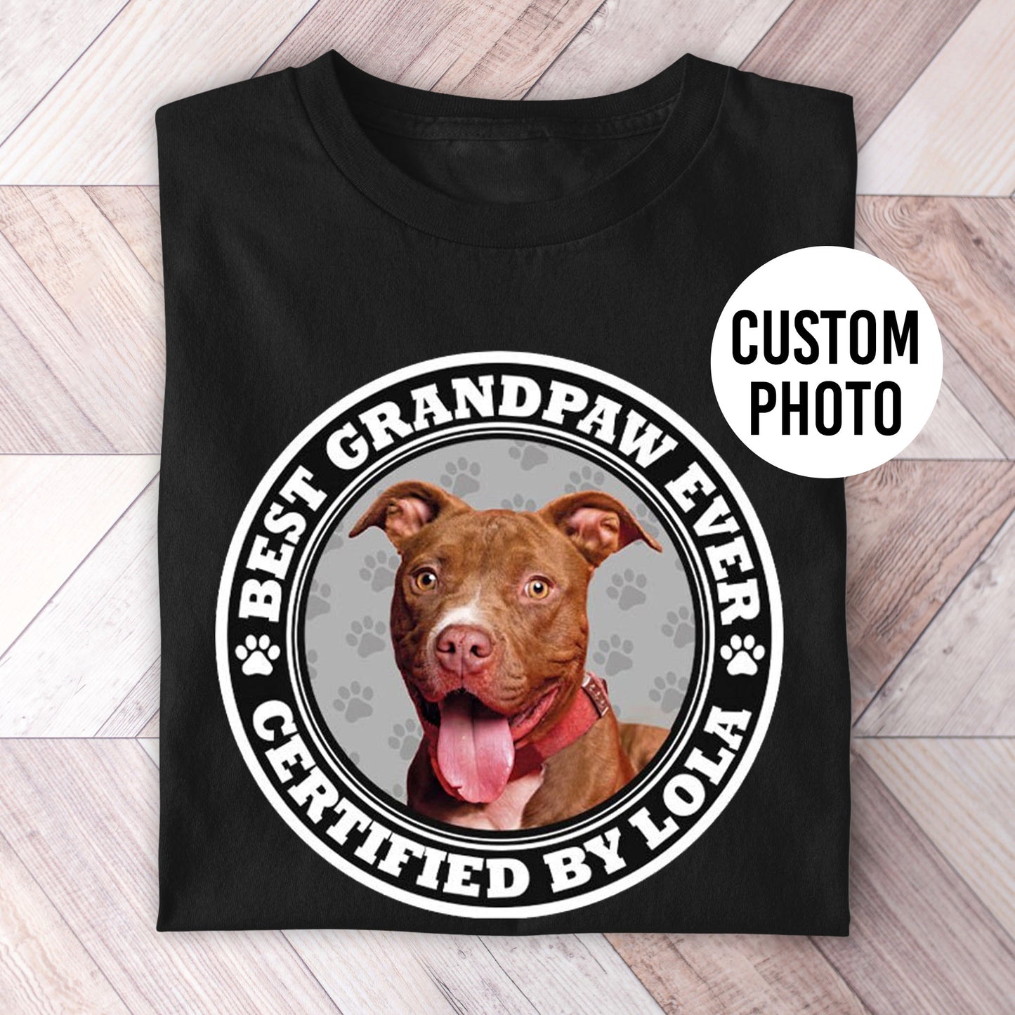 Certified Best Grandpaw Photo Shirt