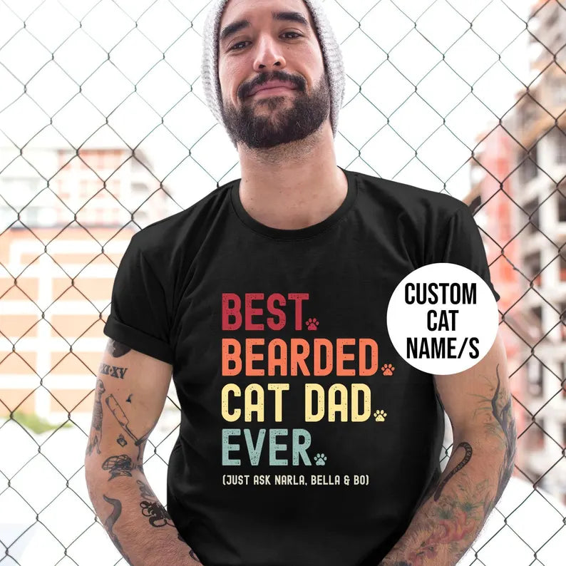 Best bearded cat dad ever shirt