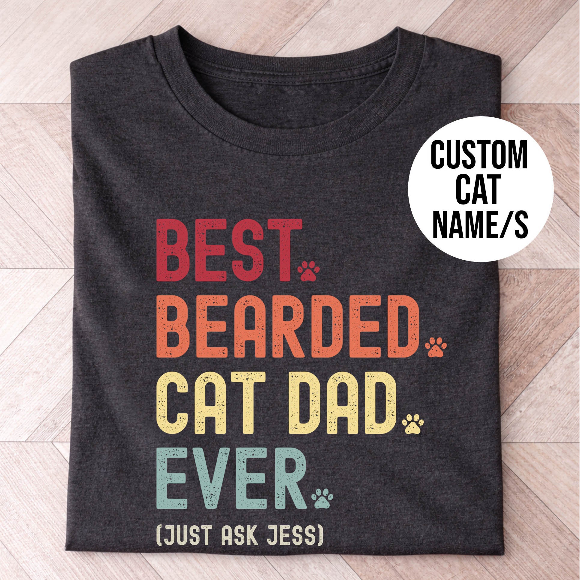 Best bearded cat dad ever t-shirt