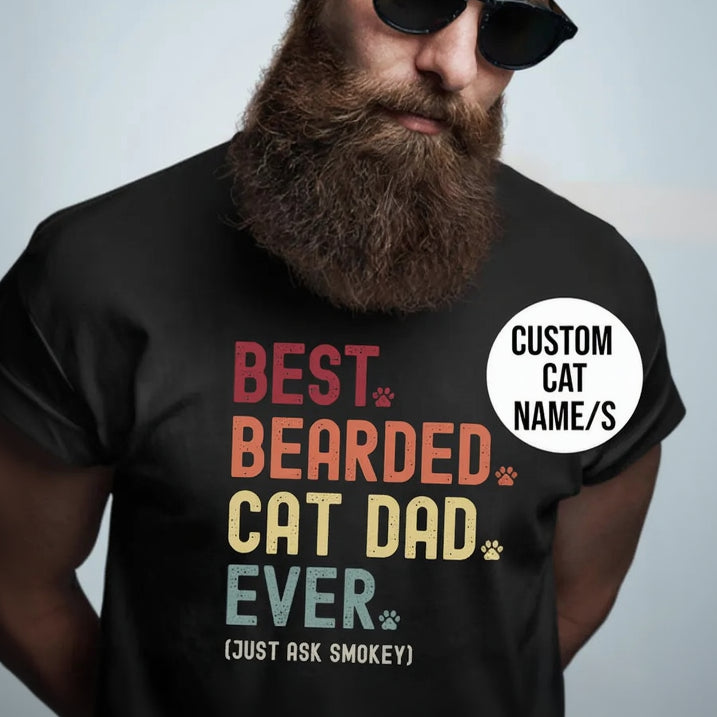 Best bearded cat dad ever tee