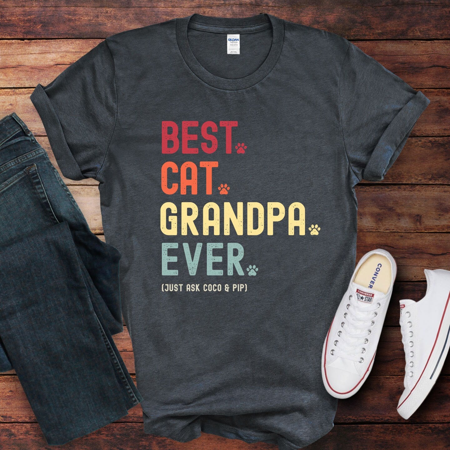 Cat Grandpa personalised shirt