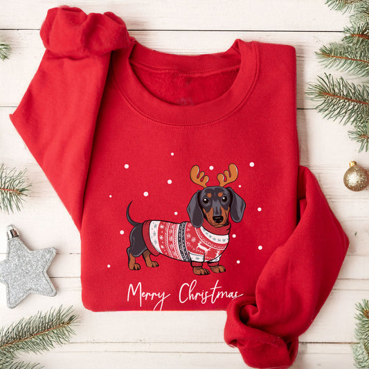Dachshund Reindeer Christmas Sweatshirt