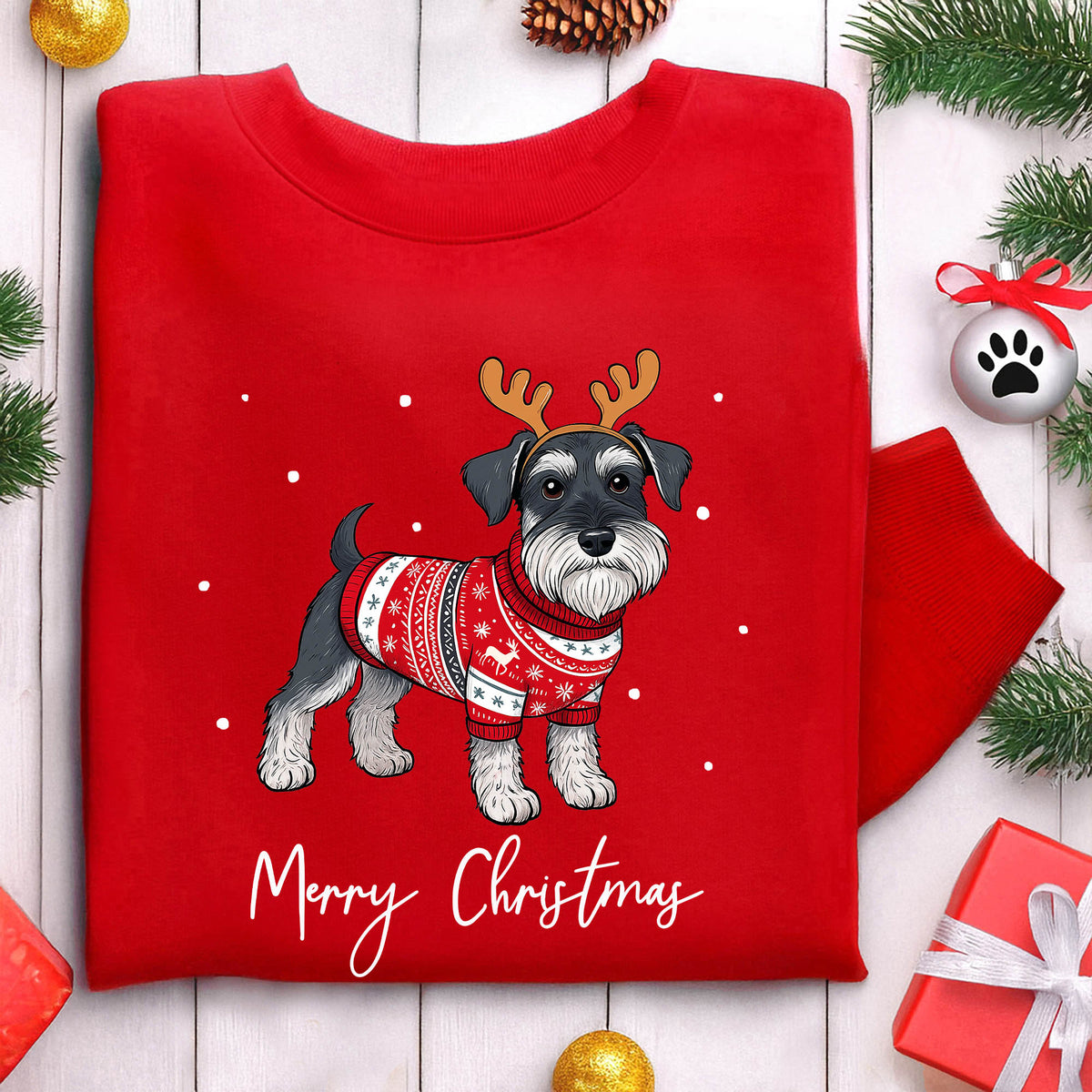 Miniature Schnauzer Christmas Sweatshirt