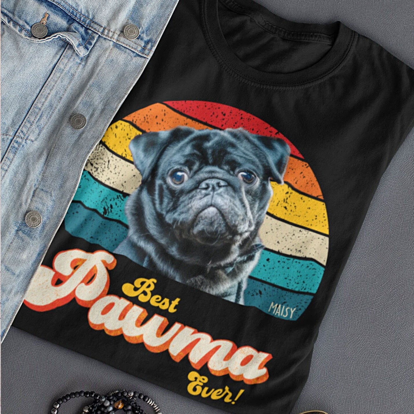 Dog Grandma/Nana Photo Retro Shirt