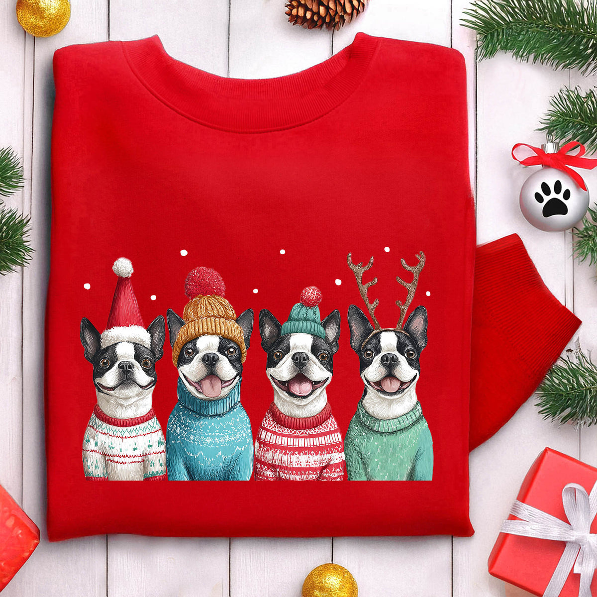Boston Terrier Christmas Sweatshirt