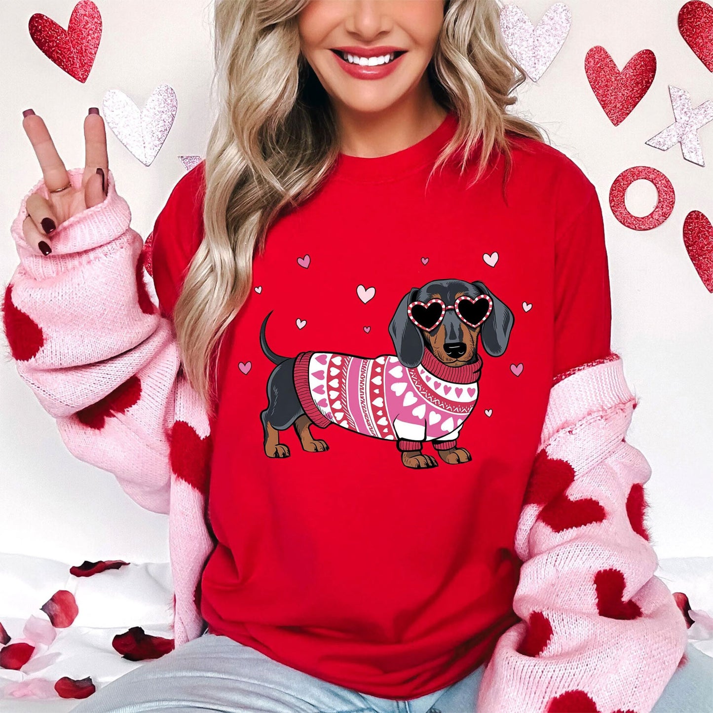Dachshund Love Hearts Shirt