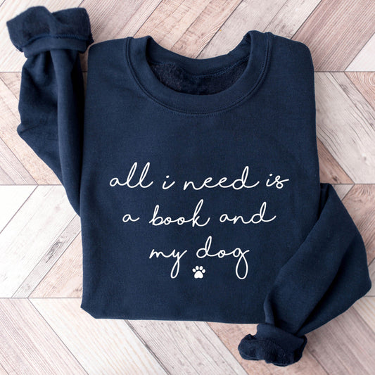Book and Dog Sweatshirt