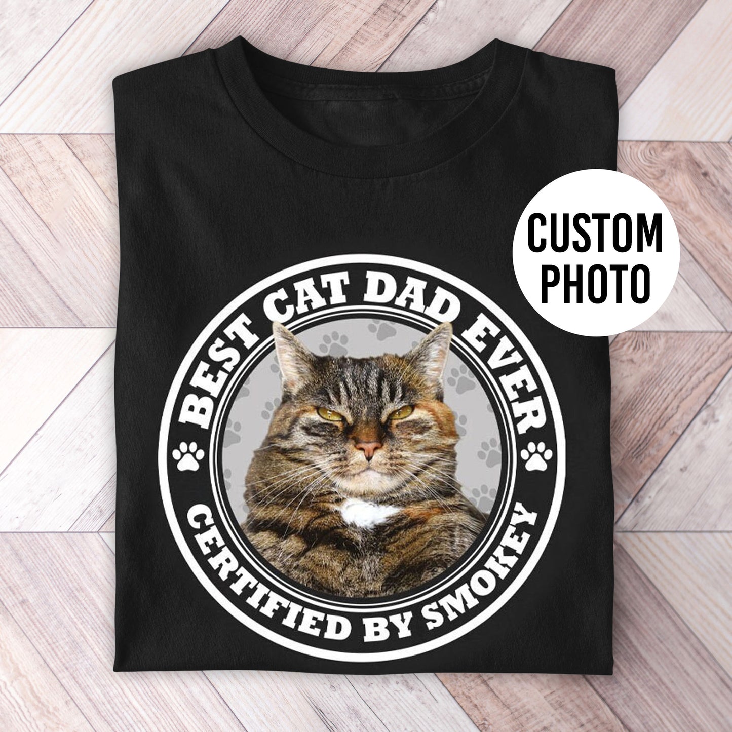 Certified Best Cat Dad Photo Shirt