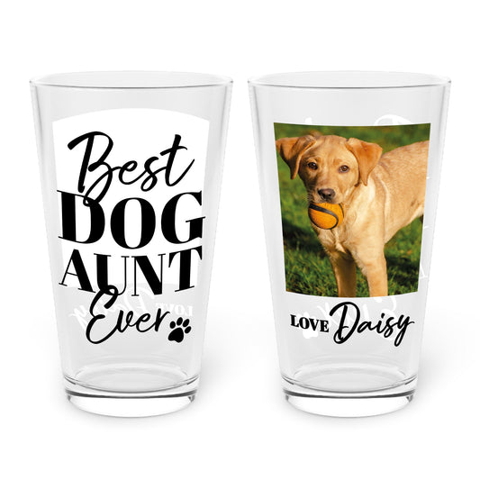 Best Dog Aunt Ever Pint Glass - Hi Doggi
