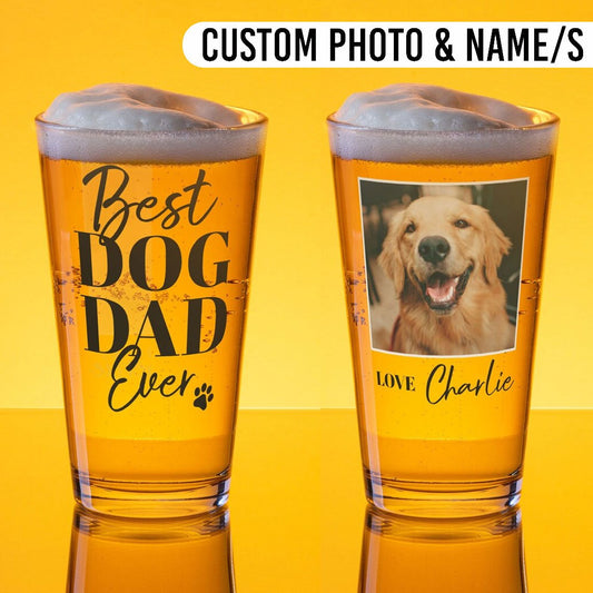 Best Dog Dad Ever Pint Glass - Hi Doggi
