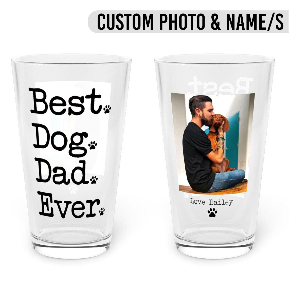 Best. Dog Dad. Ever. Pint Glass - Hi Doggi