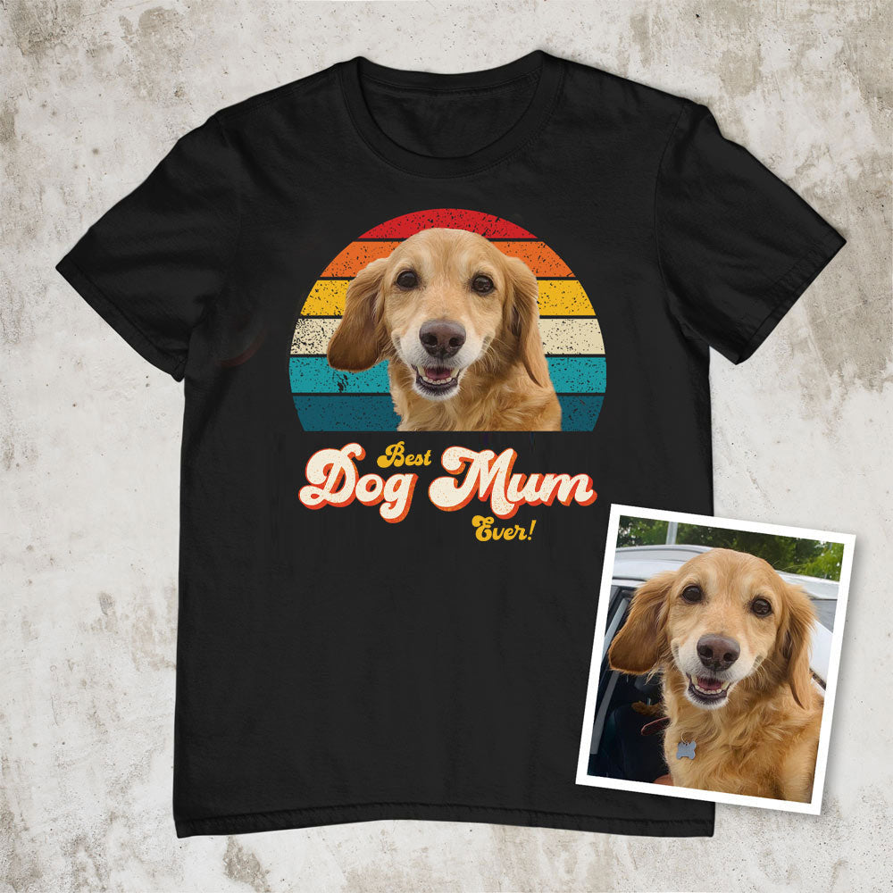 Dog Mum Photo Retro Shirt