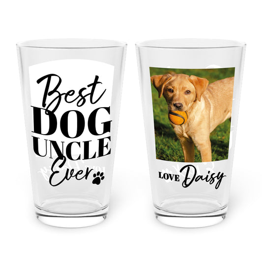 Best Dog Uncle Ever Pint Glass - Hi Doggi