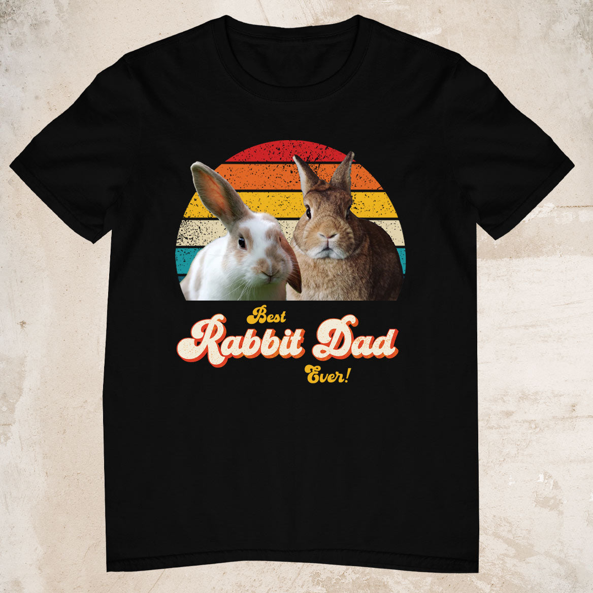 Rabbit Dad Photo Retro Shirt