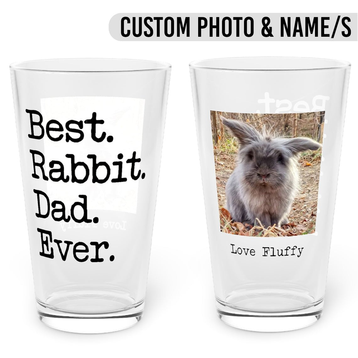 Best Rabbit Dad Pint Glass - Hi Doggi