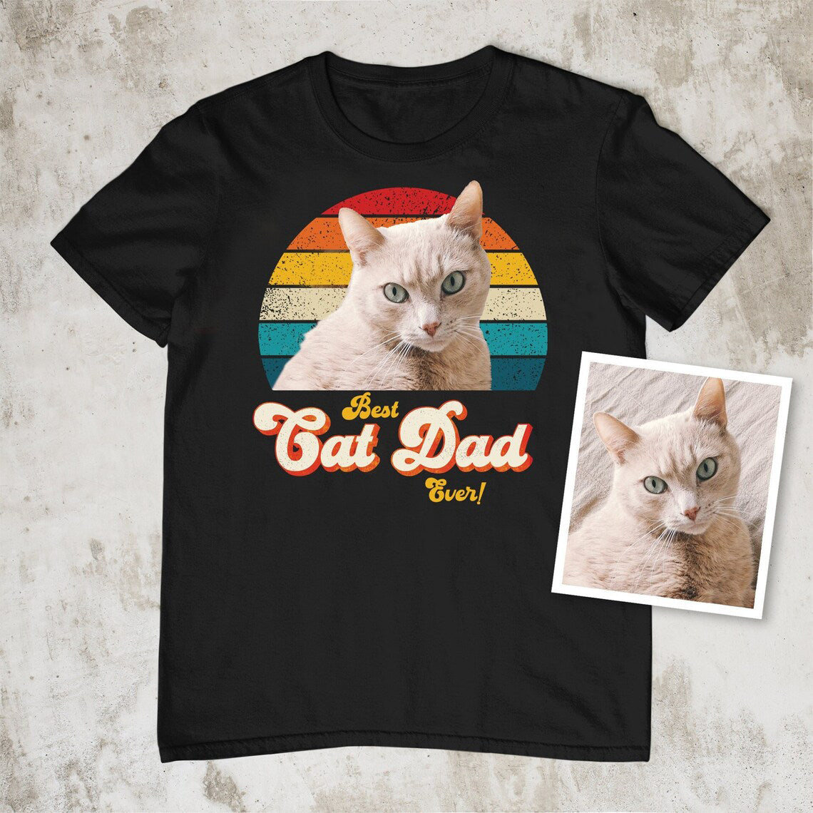 Cat Dad Photo Retro Shirt