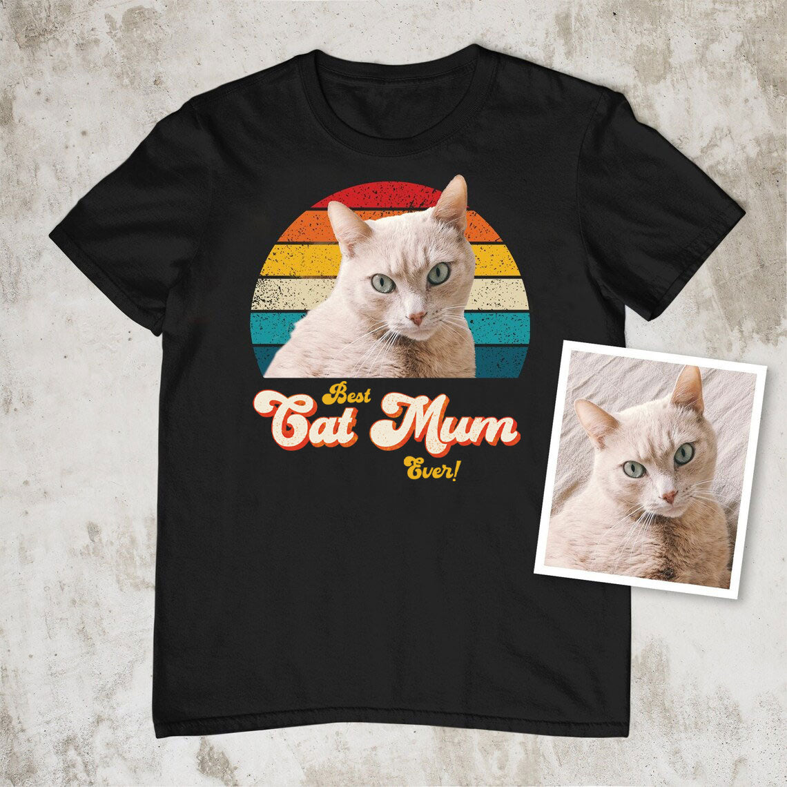 Cat Mum Photo Retro Shirt