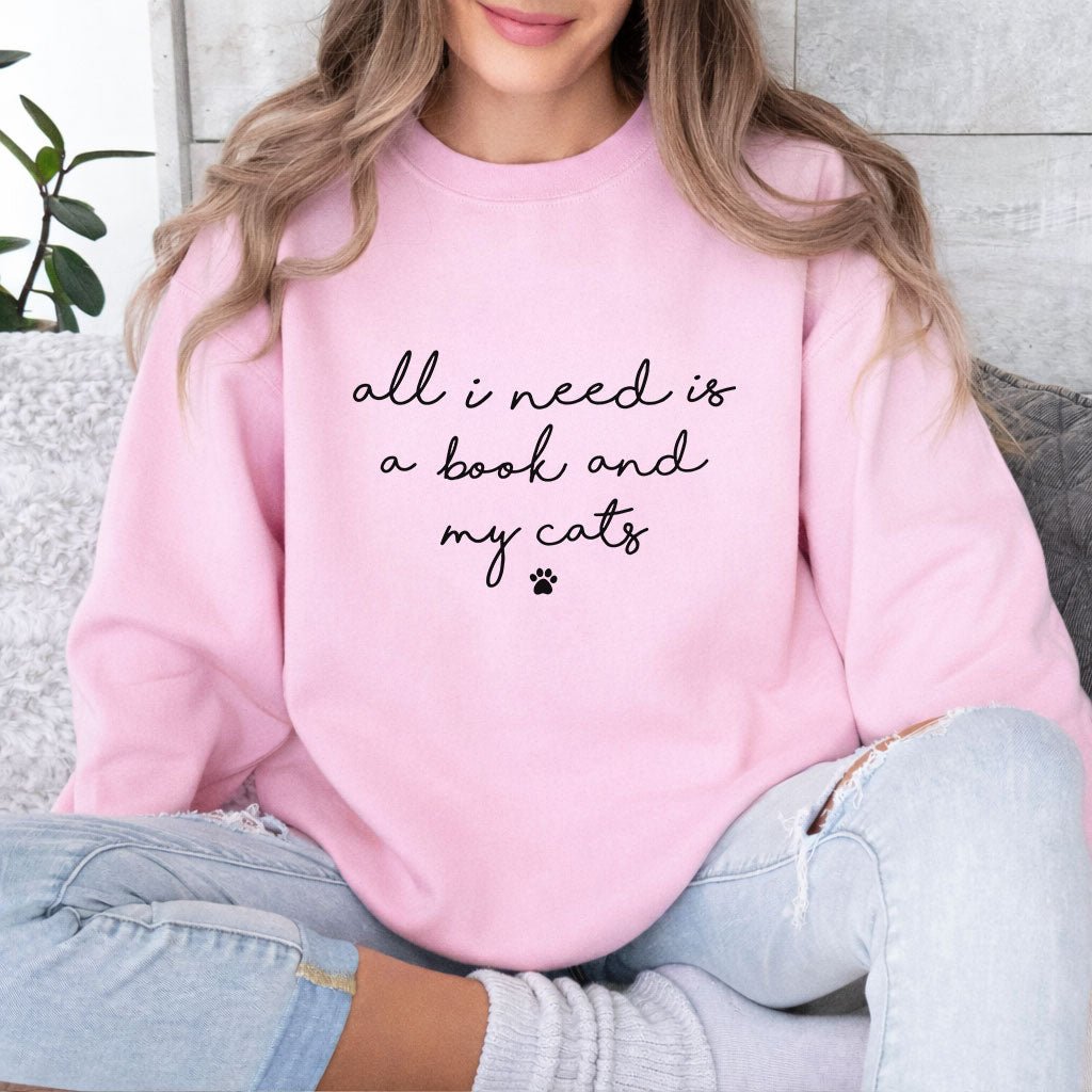 Book and My Cat Sweatshirt - Hi Doggi