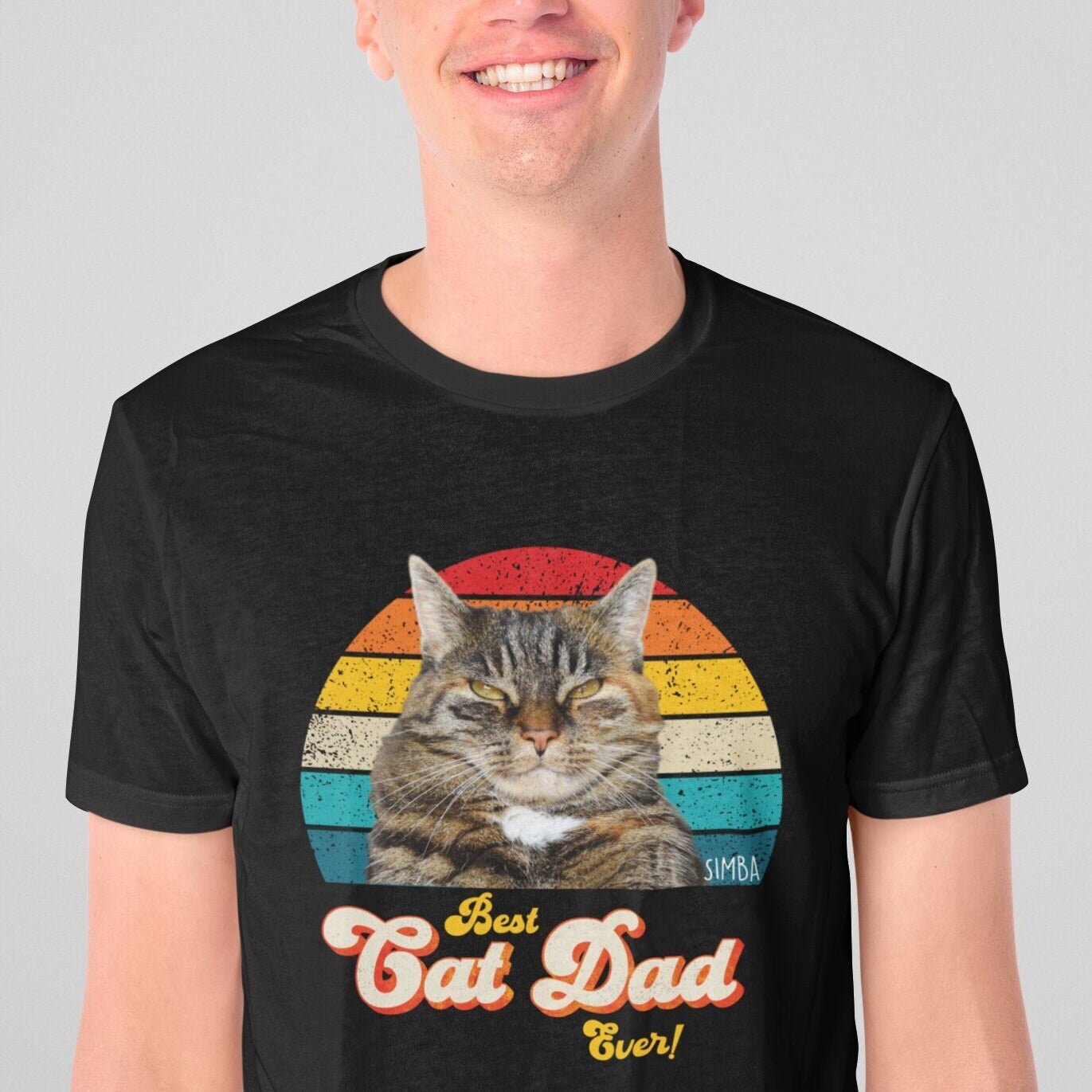 Cat Dad Photo Retro Shirt - Hi Doggi