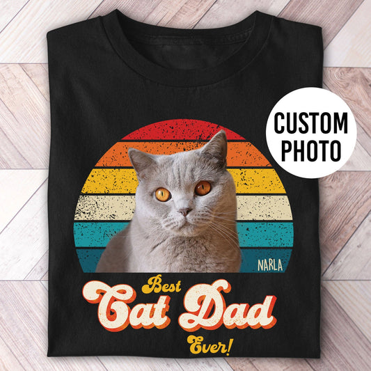 Cat Dad Photo Retro Shirt - Hi Doggi