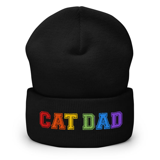 Cat Dad Rainbow Beanie - Hi Doggi
