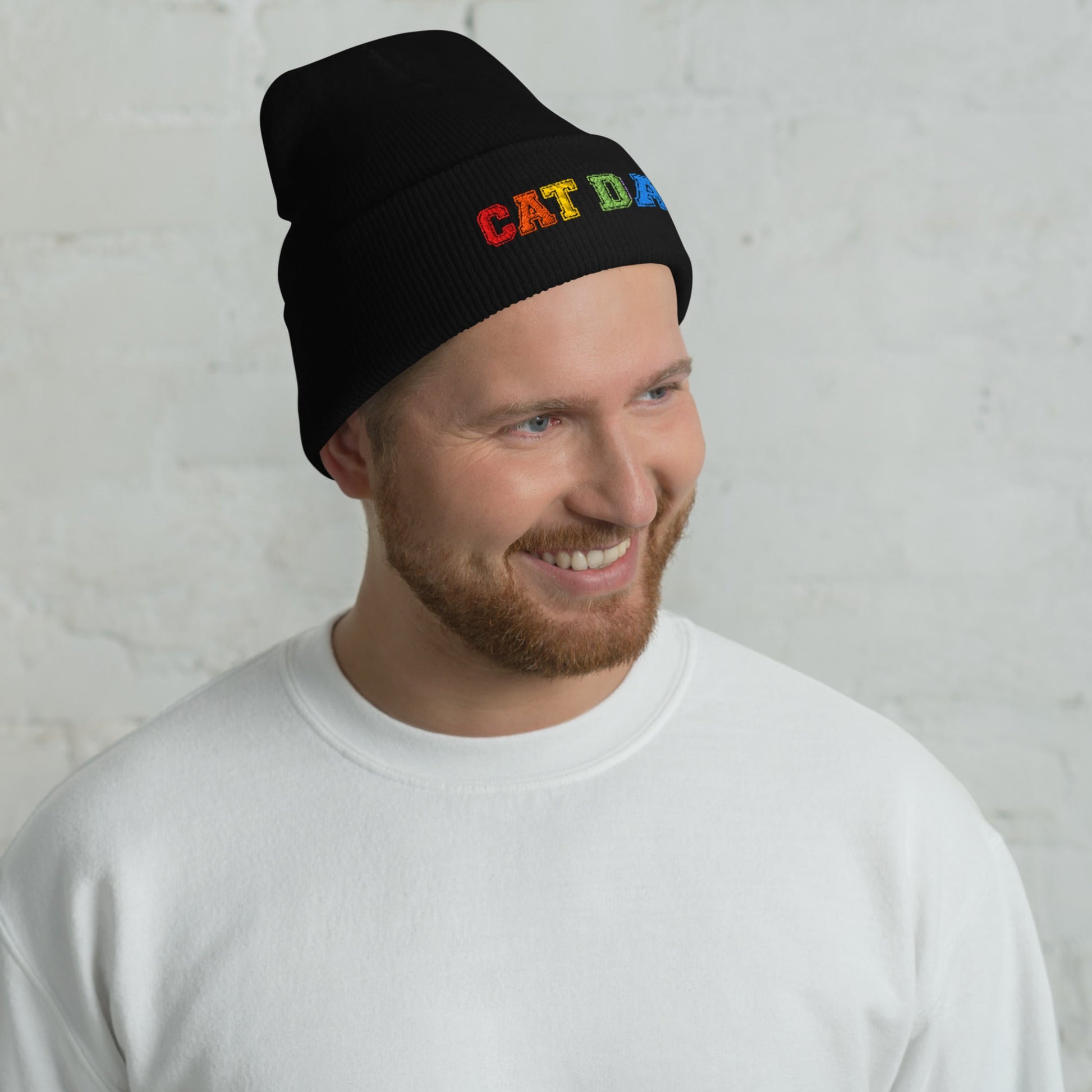 Cat Dad Rainbow Beanie - Hi Doggi