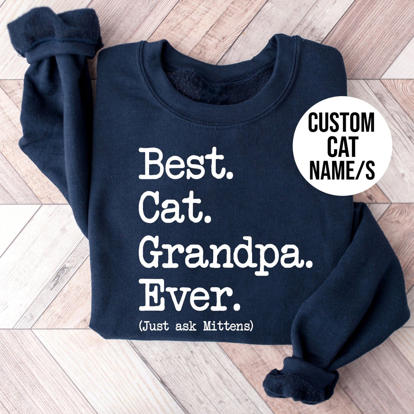 Cat Grandpa Type Sweatshirt - Hi Doggi