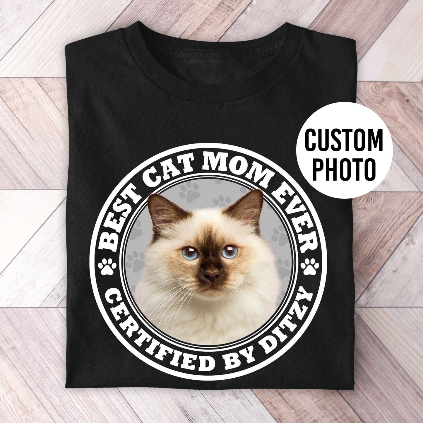 Certified Best Cat Mom Photo Shirt