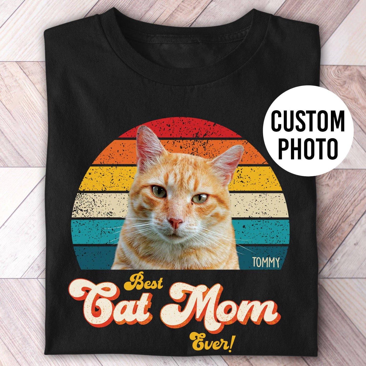 Cat Mom Photo Retro Shirt - Hi Doggi