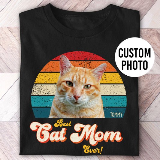 Cat Mom Photo Retro Shirt - Hi Doggi