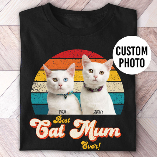 Cat Mum Photo Retro Shirt - Hi Doggi