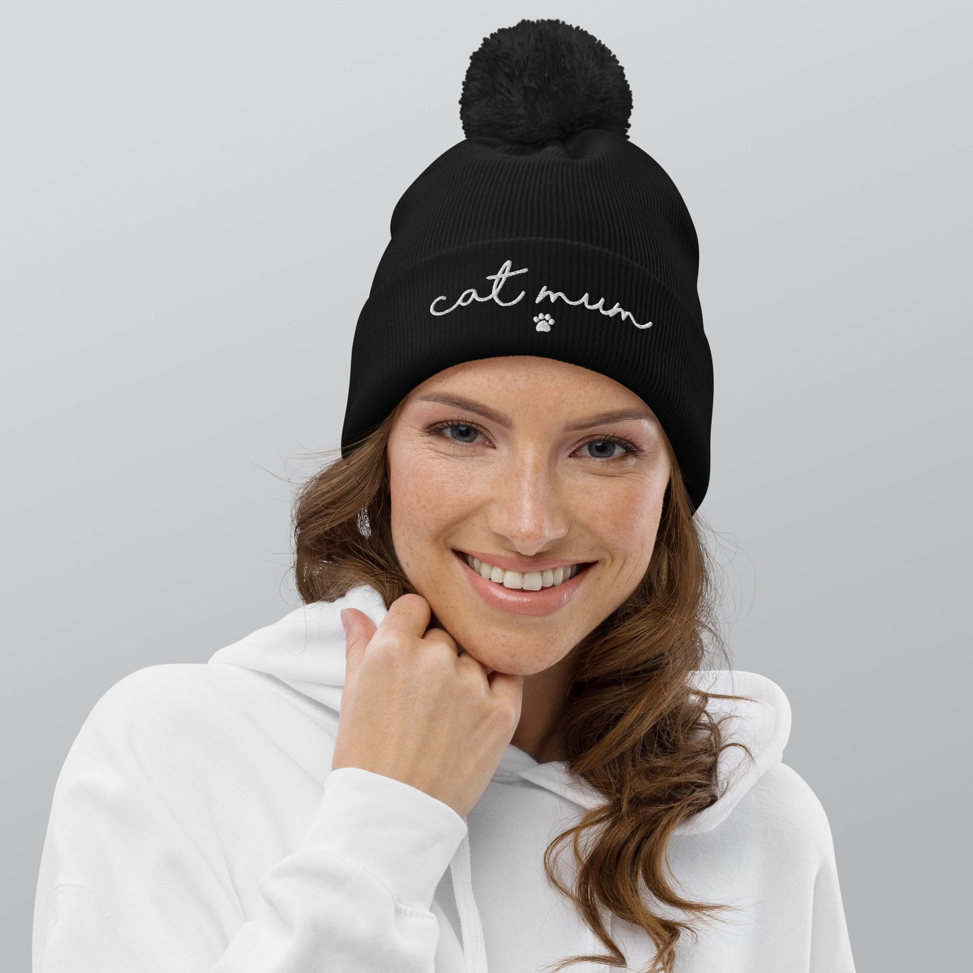 Cat Mum Pom Pom Beanie - Hi Doggi