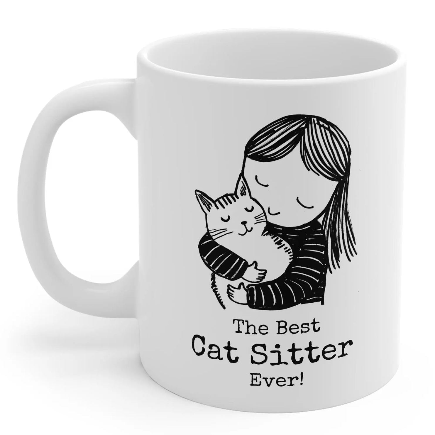 Cat Sitter Illustration Mug - Hi Doggi