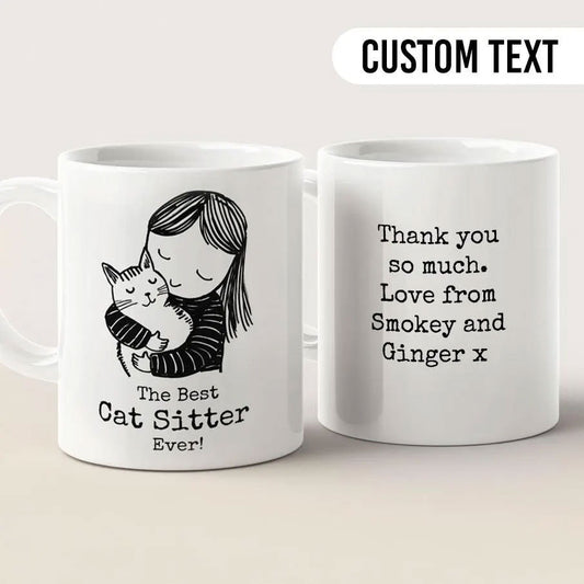 Cat Sitter Illustration Mug - Hi Doggi