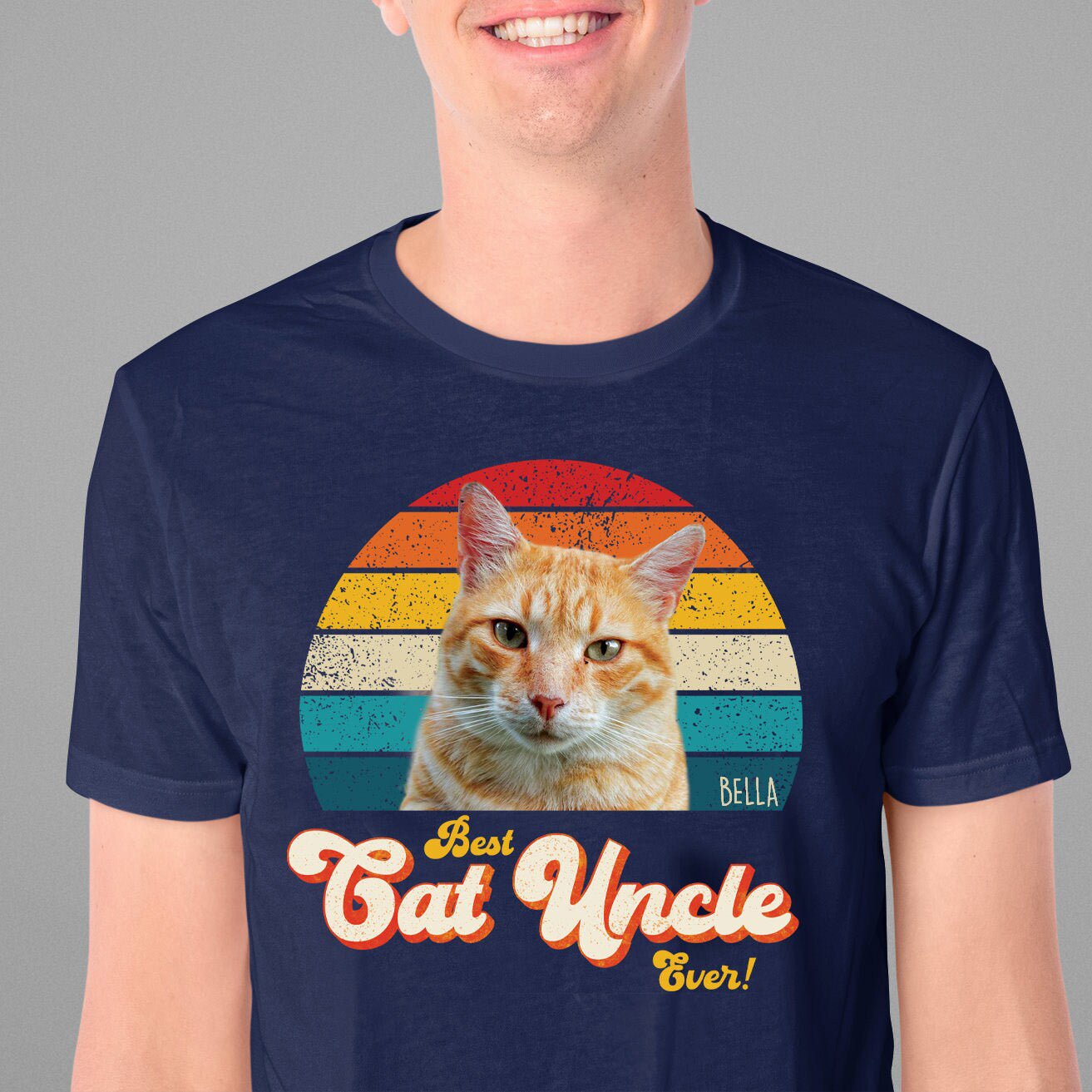 Cat Uncle Photo Retro Shirt - Hi Doggi