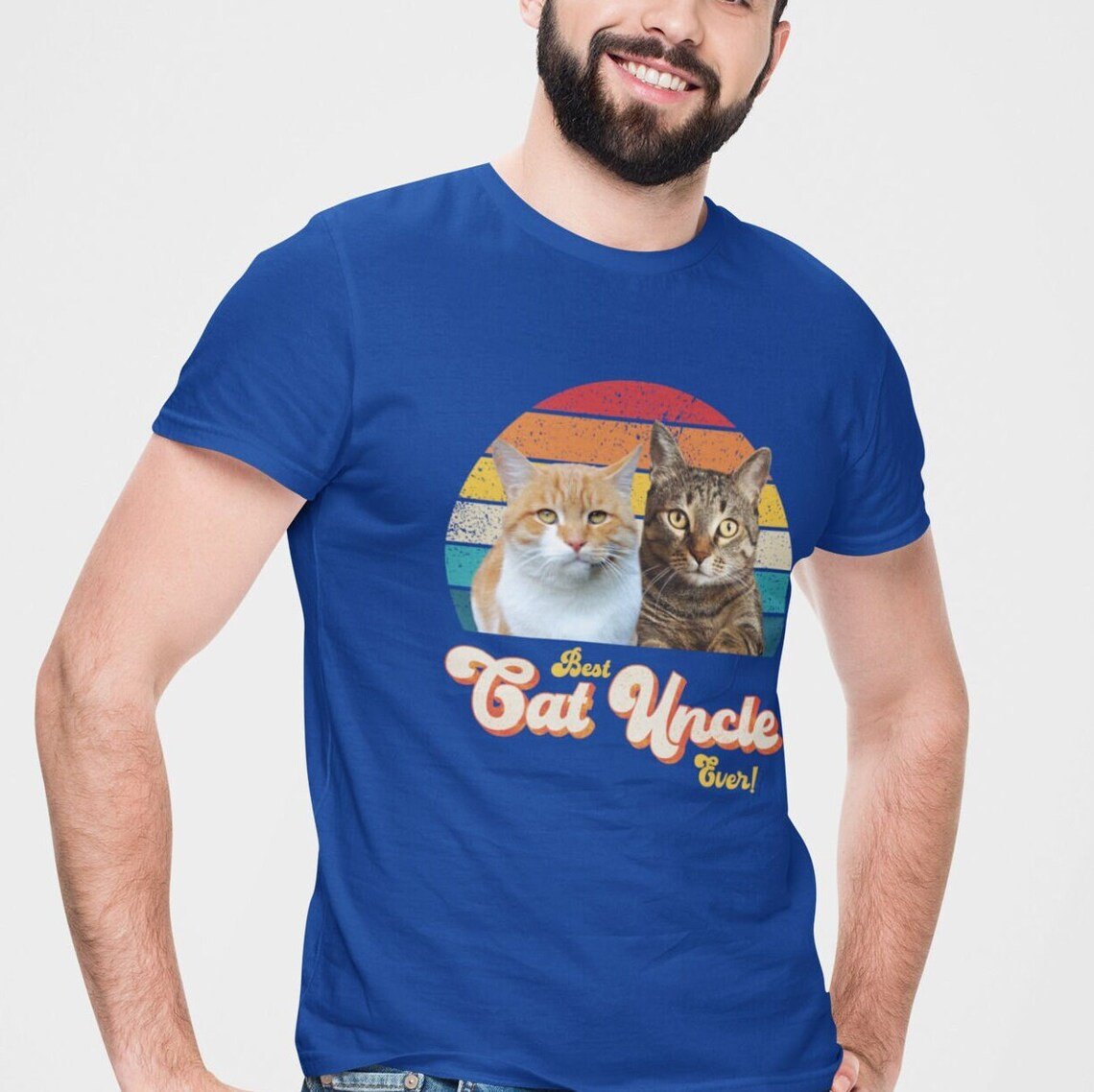Cat Uncle Photo Retro Shirt - Hi Doggi