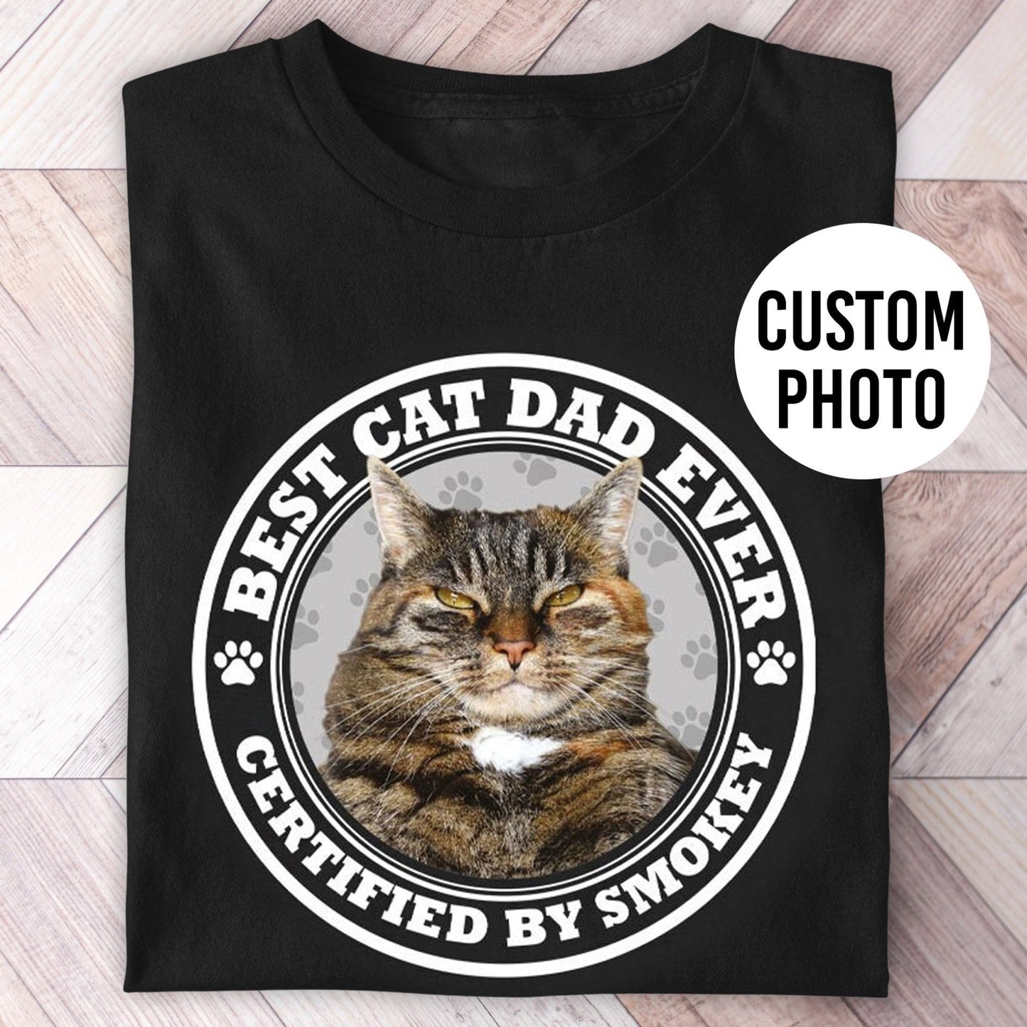 Certified Best Cat Dad Photo Shirt - Hi Doggi