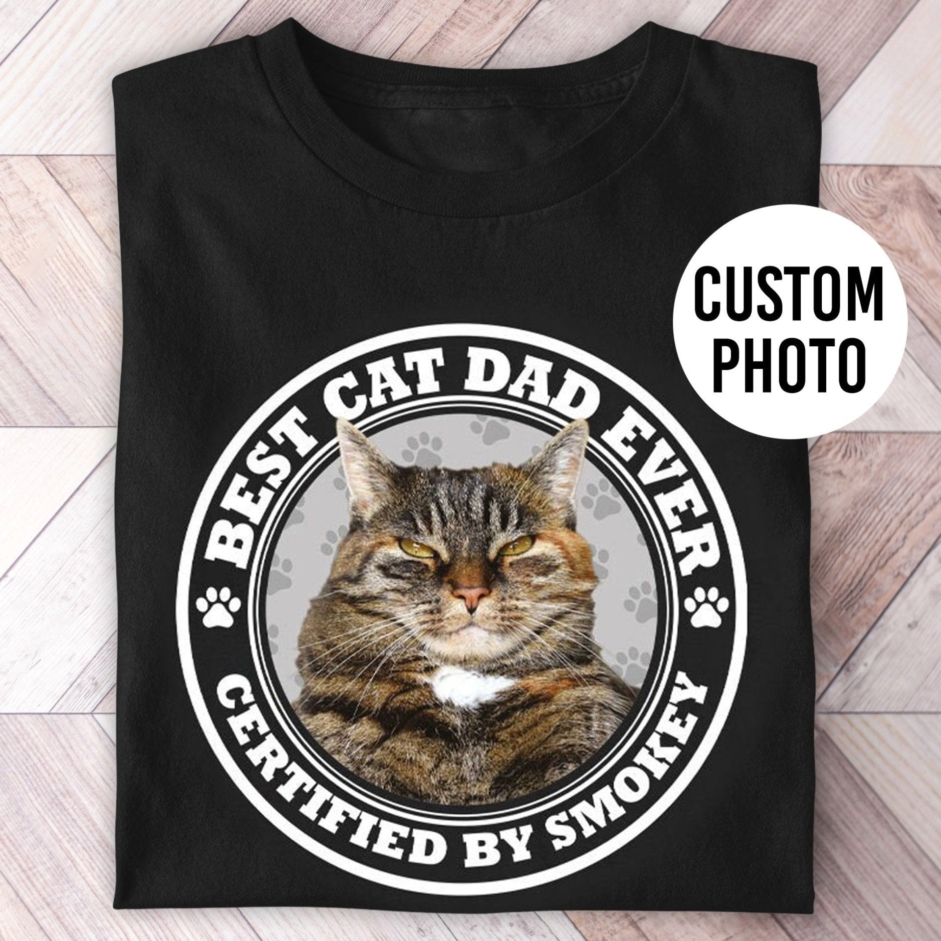 Certified Best Cat Dad Photo Shirt - Hi Doggi