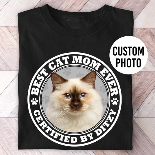 Certified Best Cat Mom Photo Shirt - Hi Doggi