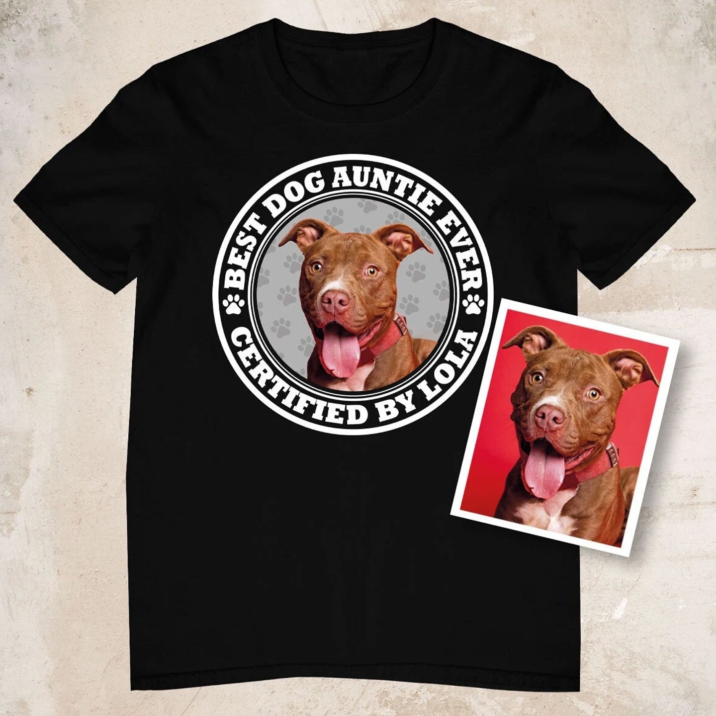 Certified Best Dog Aunt/Auntie Photo Shirt - Hi Doggi