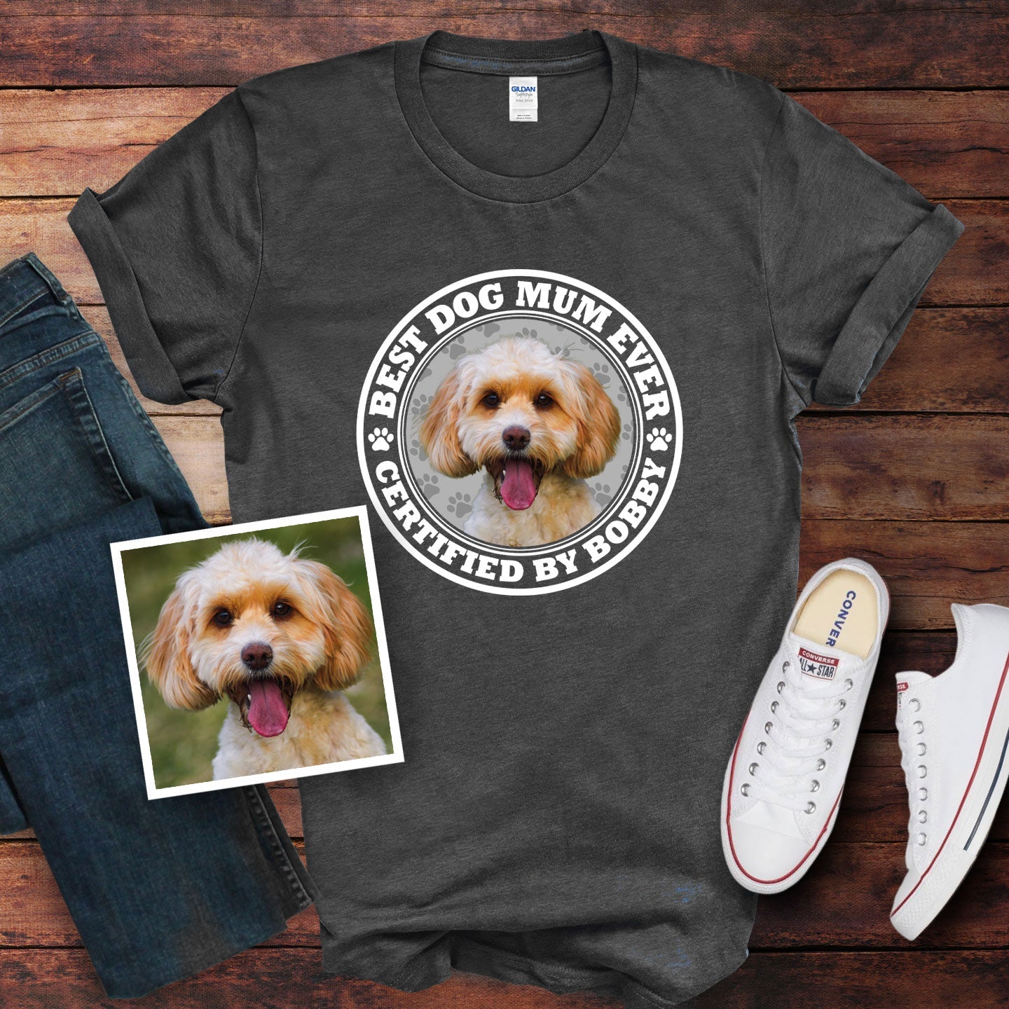Certified Best Dog Mum Photo Shirt - Hi Doggi