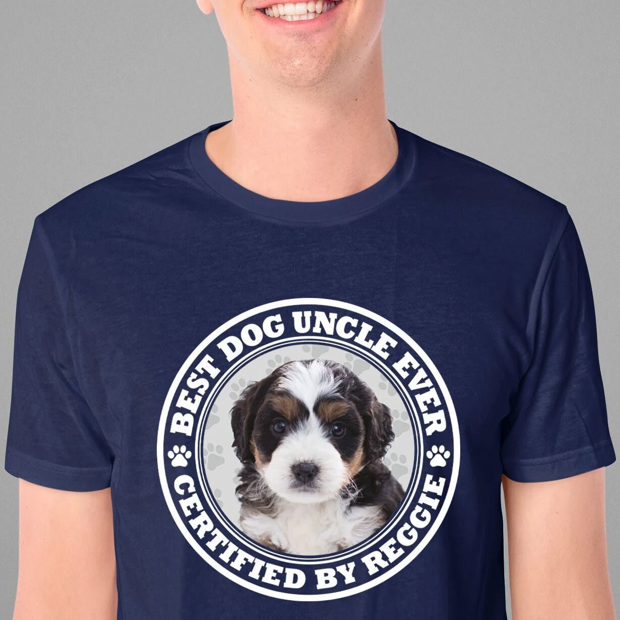 Certified Best Dog Uncle Photo Shirt - Hi Doggi