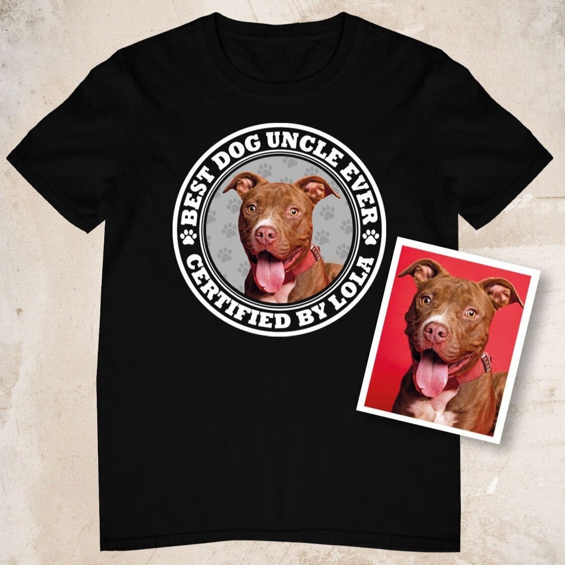 Certified Best Dog Uncle Photo Shirt - Hi Doggi