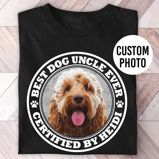 Certified Best Dog Uncle Photo Shirt - Hi Doggi