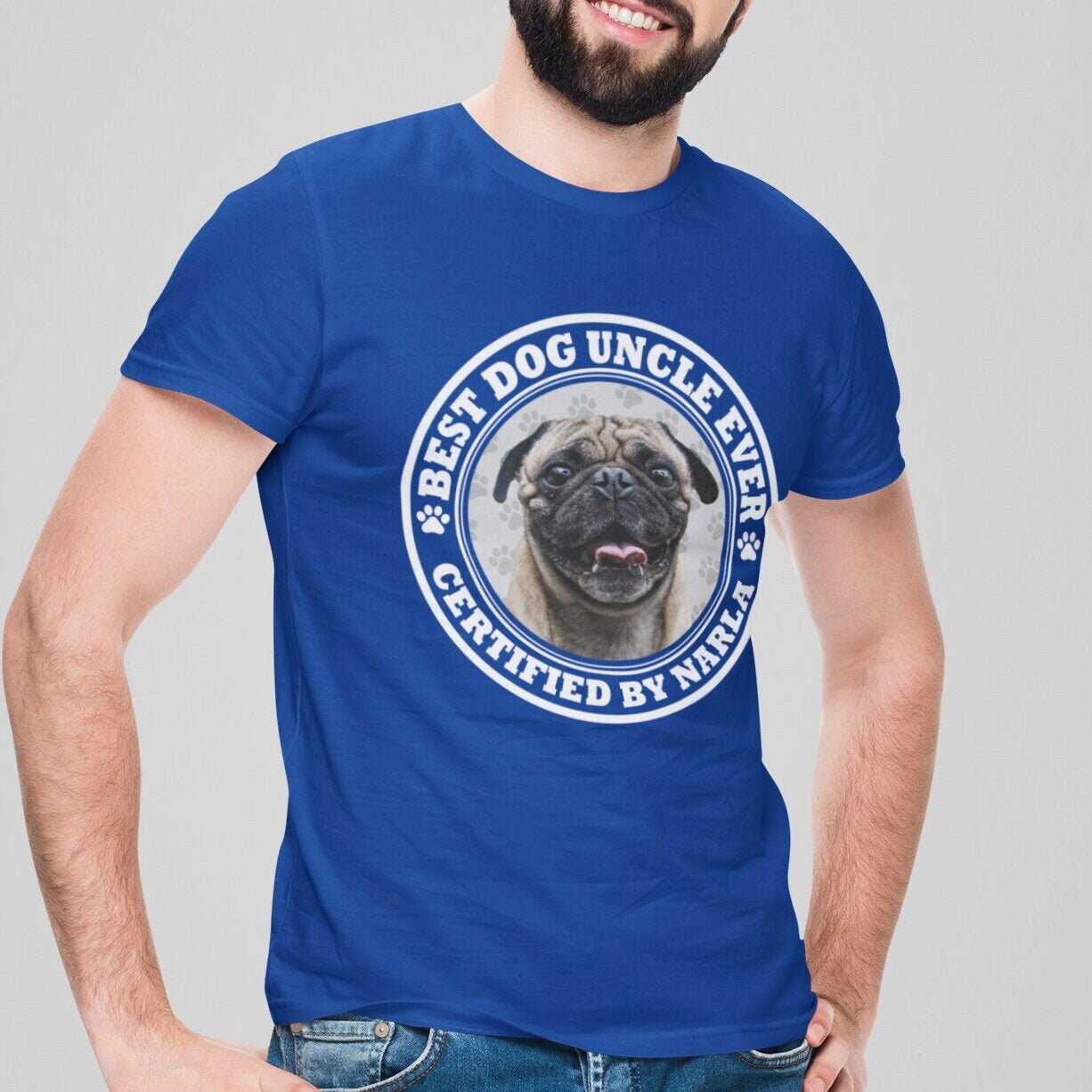 Certified Best Dog Uncle Photo Shirt - Hi Doggi