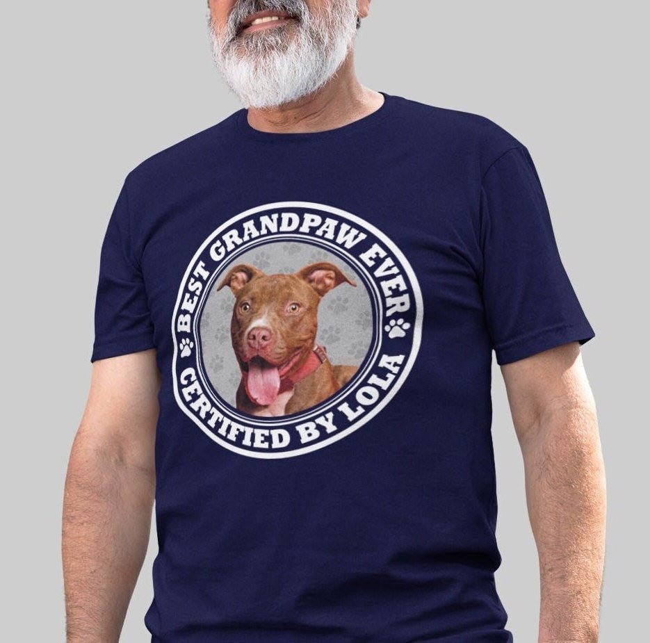 Certified Best Grandpaw Photo Shirt - Hi Doggi