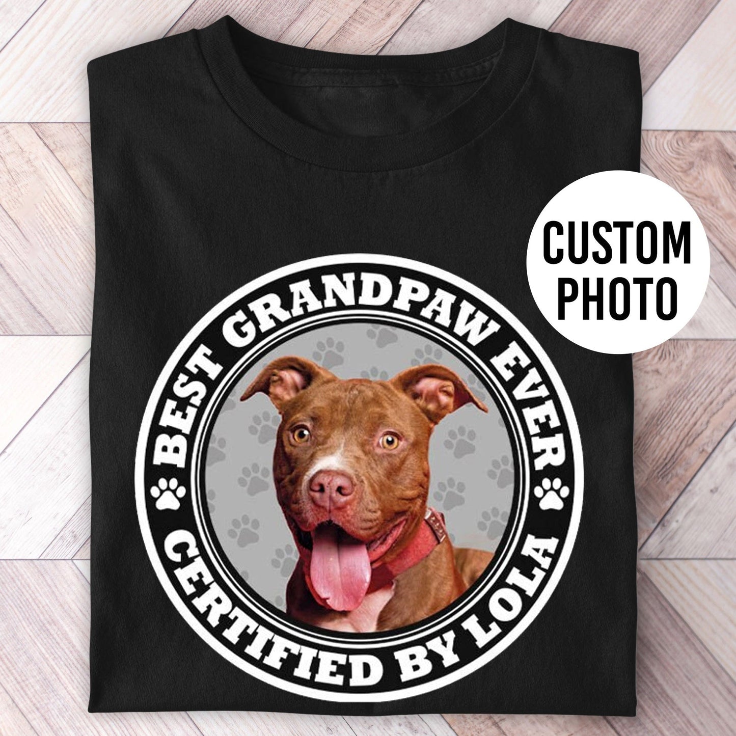Certified Best Grandpaw Photo Shirt - Hi Doggi