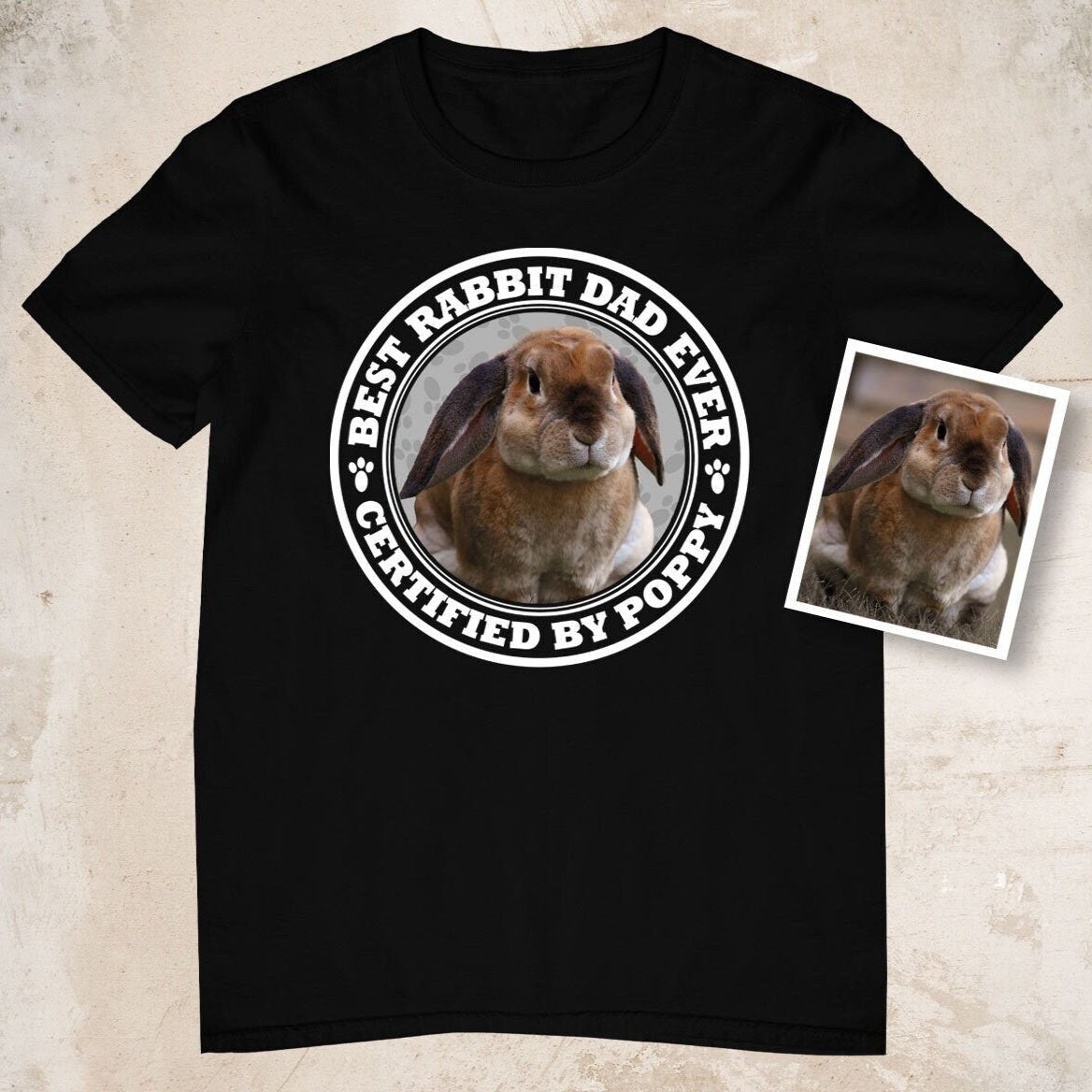 Certified Best Rabbit Dad Photo Shirt - Hi Doggi