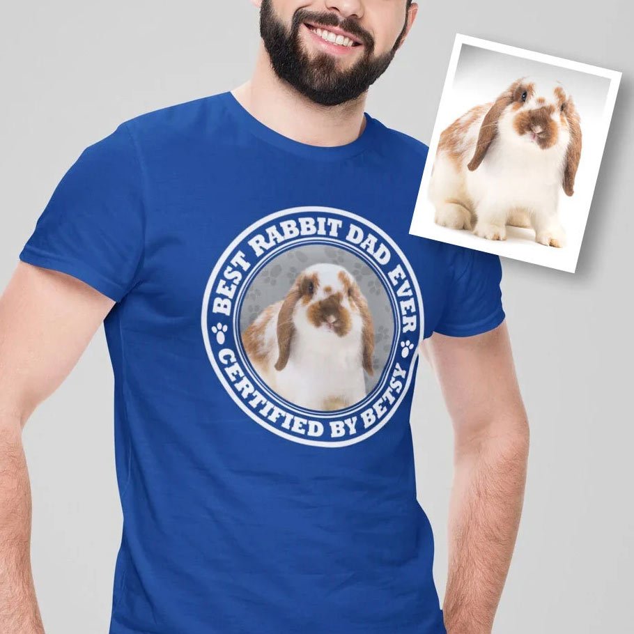 Certified Best Rabbit Dad Photo Shirt - Hi Doggi